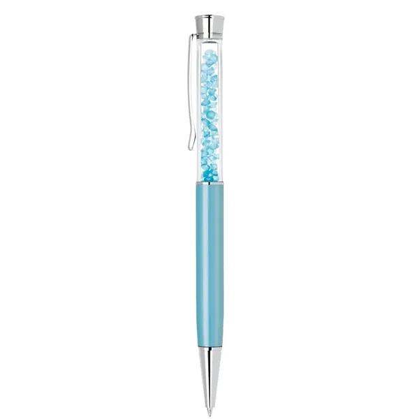 Brass twist action ballpoint pen with crystal glitter stone inserts.... from ASI 31517 Admart Products / Admart Line