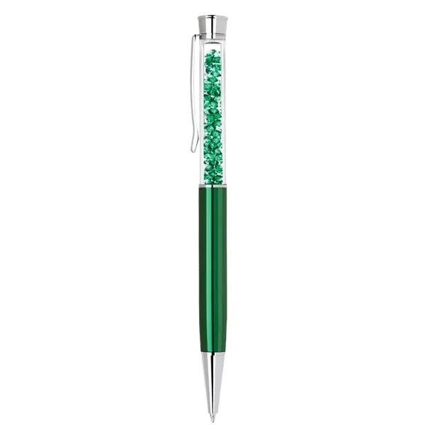Brass twist action ballpoint pen with crystal glitter stone inserts.... from ASI 31517 Admart Products / Admart Line
