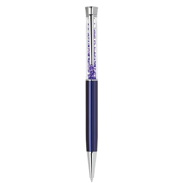 Brass twist action ballpoint pen with crystal glitter stone inserts.... from ASI 31517 Admart Products / Admart Line