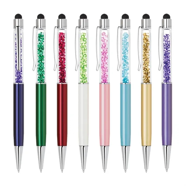 Brass twist action ballpoint pen with soft stylus tip.... from ASI 31517 Admart Products / Admart Line