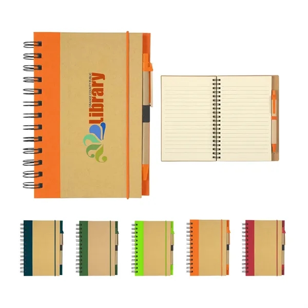 5" x 7" 80-page spiral hardcover notebook with elastic band closure,... from ASI 63549 Jornik Manufacturing Corp