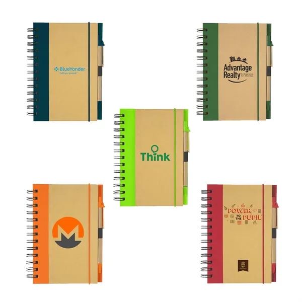 Spiral notebook with 80 lined pages, pen and elastic band closure.... from ASI 63549 Jornik Manufacturing Corp