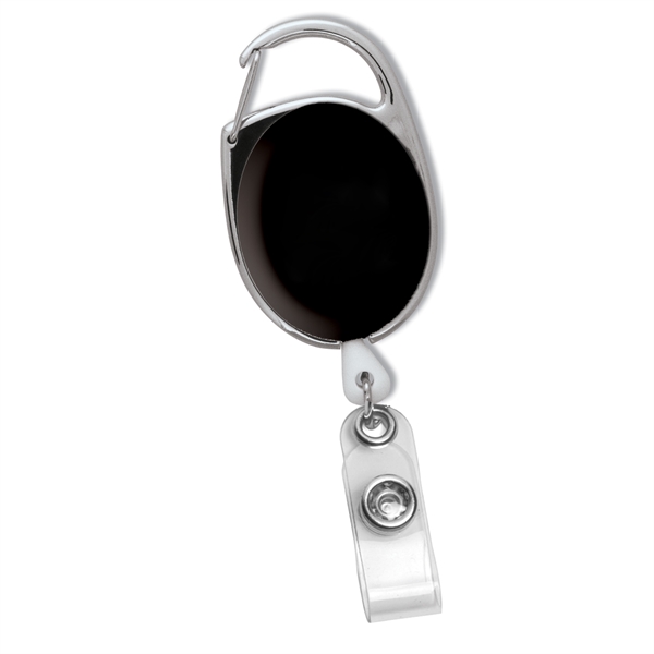 Carabiner style 30" retractable badge reel/holder with metal slip clip backing.... from ASI 62660 Innovation Line