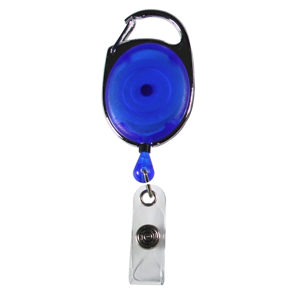 Carabiner style 30" retractable badge reel/holder with metal slip clip backing.... from ASI 62660 Innovation Line