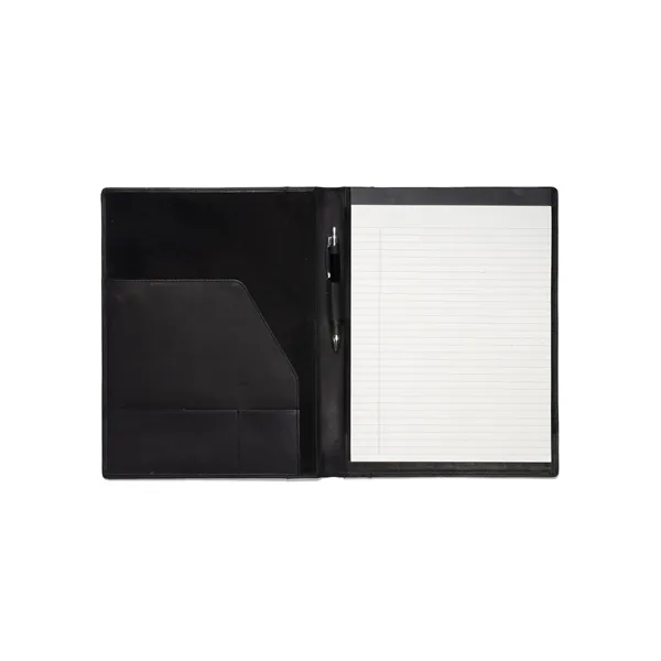 Full grain leather portfolio with interior pocket, pen loop and 8.5"... from ASI 79530 Prime Line