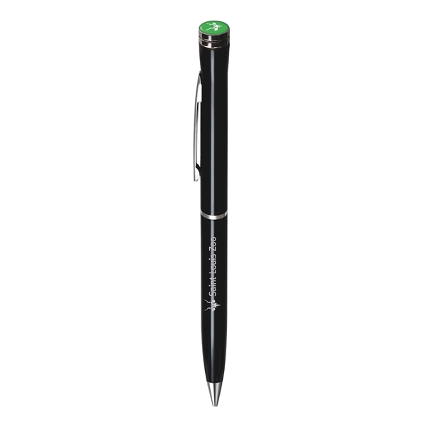 Metal body, twist action open/close design, flared top, mechanical pencil. 0.7mm... from ASI 34040 Alexander Mfg Co