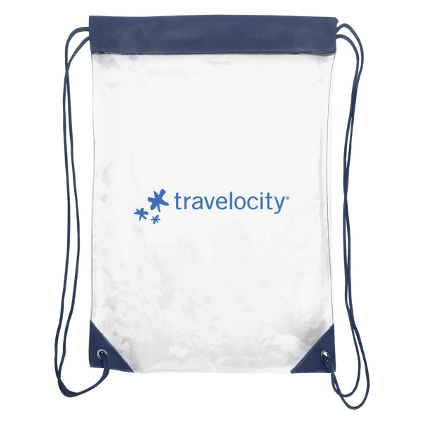 13" x 16" clear drawstring bag with colorful trim.... from ASI 43442 ZZ DROPPED - High Caliber Line USA / High Caliber Line