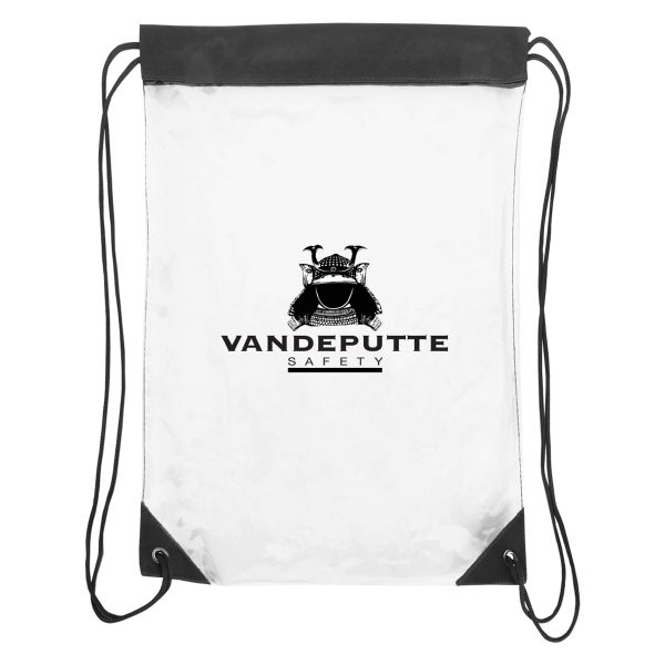 13" x 16" clear drawstring bag with colorful trim.... from ASI 43442 ZZ DROPPED - High Caliber Line USA / High Caliber Line