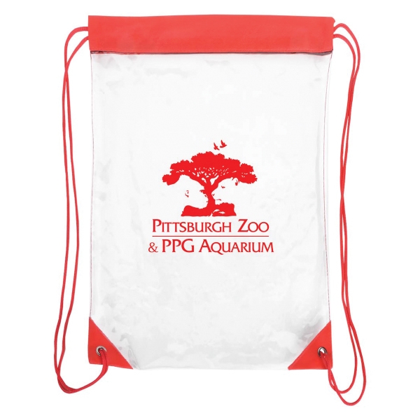 13" x 16" clear drawstring bag with colorful trim.... from ASI 43442 ZZ DROPPED - High Caliber Line USA / High Caliber Line