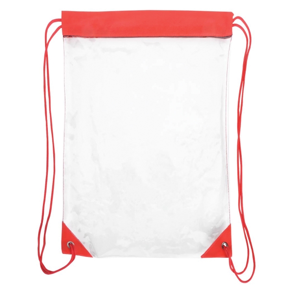 13" x 16" clear drawstring bag with colorful trim.... from ASI 43442 ZZ DROPPED - High Caliber Line USA / High Caliber Line