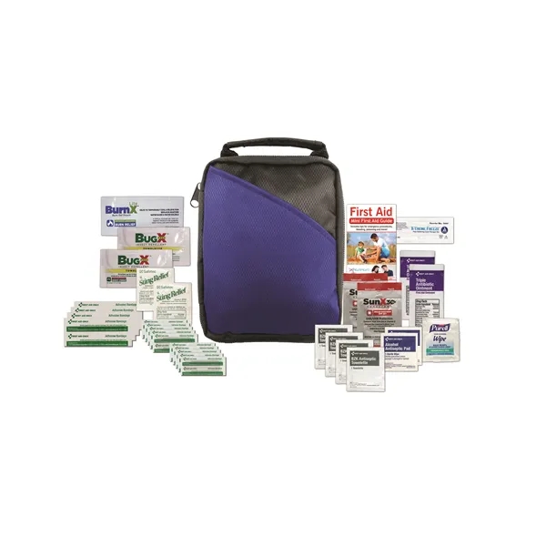 First aid kit with a pouch, handle, sunscreen, insect repellent, and... from ASI 84514 Safety Made