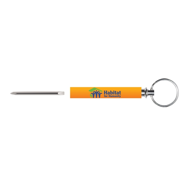 Reversible blade stores in body. Split key ring. Phillips and slotted... from ASI 34040 Alexander Mfg Co