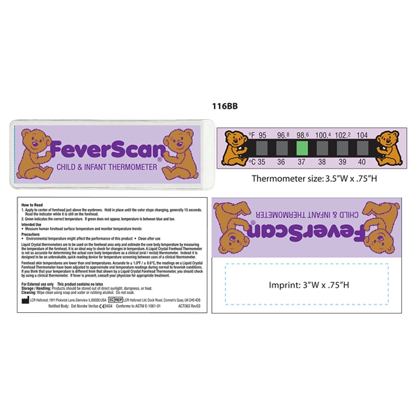 Dual scale forehead thermometer in clear vinyl sleeve is fast and... from ASI 91100 ZZ DROPPED -Thermographics / Thermographics