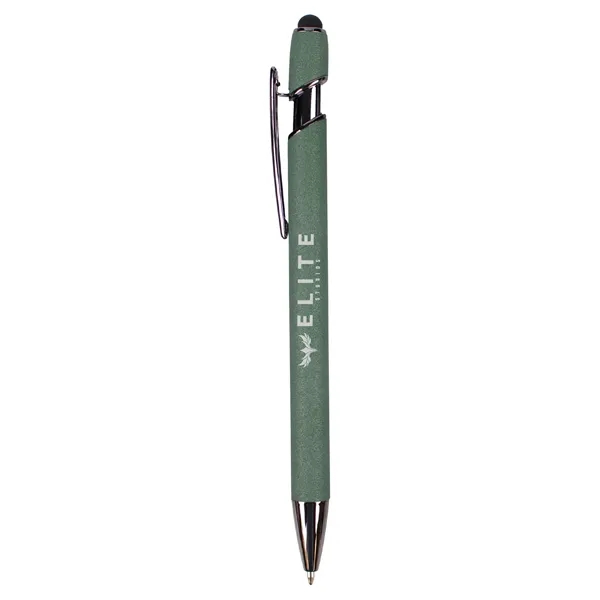 A soft-touch executive stylus pen in dappled earth tones with gunmetal... from ASI 61966 HPG / Hub Pen