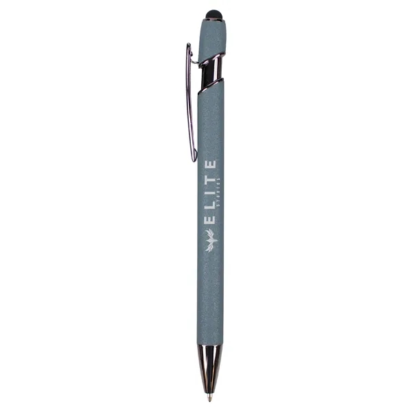 A soft-touch executive stylus pen in dappled earth tones with gunmetal... from ASI 61966 HPG / Hub Pen
