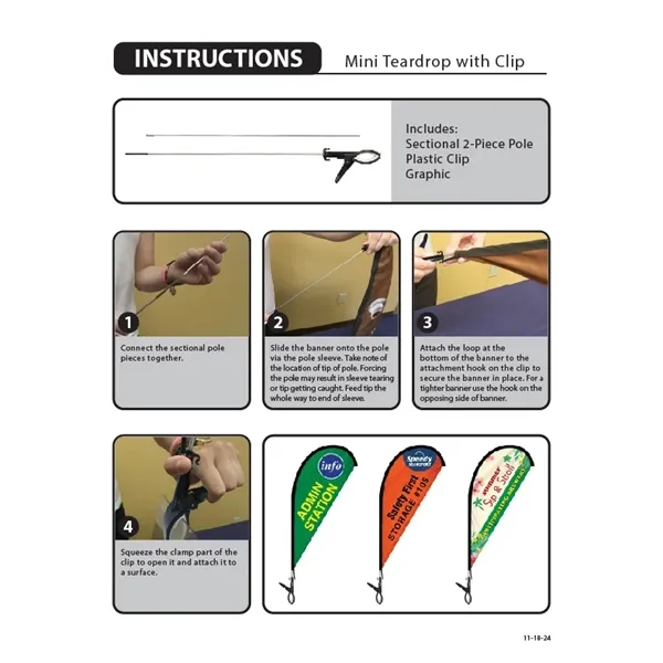 Double Sided Mini Teardrop Banner with Clip attached... from ASI 80228 Quinn