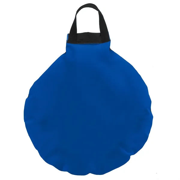 17" Round pillow stadium cushion w/ handle, color fabric on the... from ASI 72805 NEP Promotions / NEP Promotions™