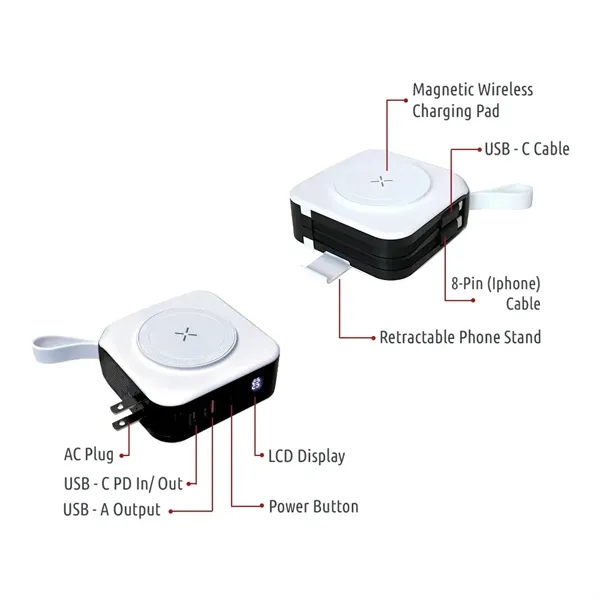 5-in-1 Wireless Power Bank Wall Charger.... from ASI 46755 Cosmo Promos