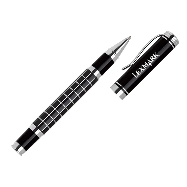 Aluminum cap-off rollerball pen with a refined grid barrel design and... from ASI 68190 Lungsal / Lungsal