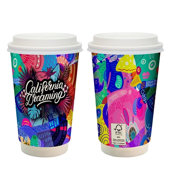 16 oz. Full Color Paper Cup with Lid... from ASI 30208 A P Specialties / AP Specialties