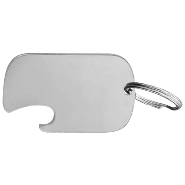 Metal key holder and dog tag with bottle opener... from ASI 74585 Nu Promo International / Nu Promo Line