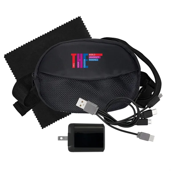 Sporty Fast Charger, Cable & Cloth Fanny Pack Set... from ASI 30208 A P Specialties / AP Specialties
