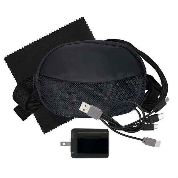 Sporty Fast Charger, Cable & Cloth Fanny Pack Set... from ASI 30208 A P Specialties / AP Specialties