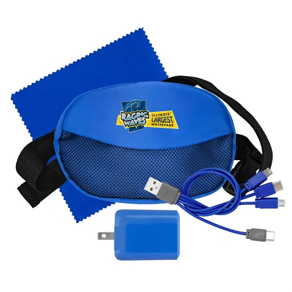 Sporty Fast Charger, Cable & Cloth Fanny Pack Set... from ASI 30208 A P Specialties / AP Specialties