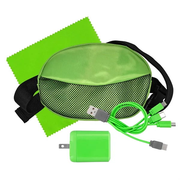 Sporty Fast Charger, Cable & Cloth Fanny Pack Set... from ASI 30208 A P Specialties / AP Specialties
