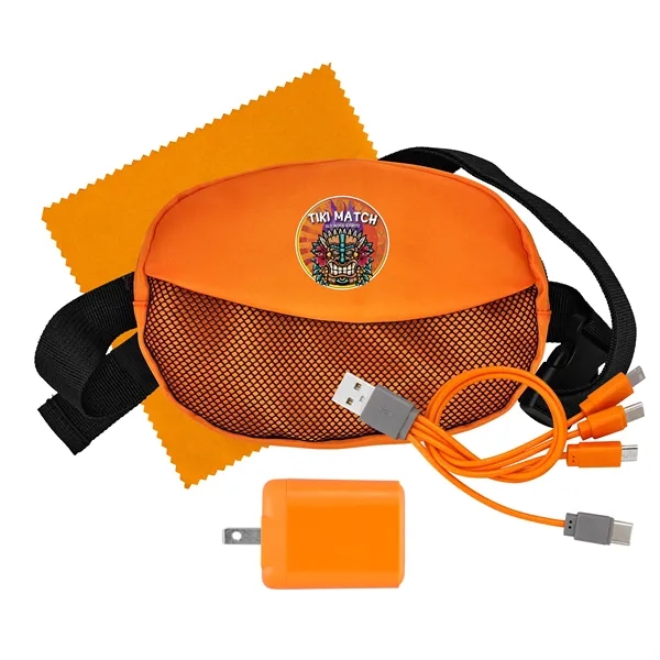 Sporty Fast Charger, Cable & Cloth Fanny Pack Set... from ASI 30208 A P Specialties / AP Specialties