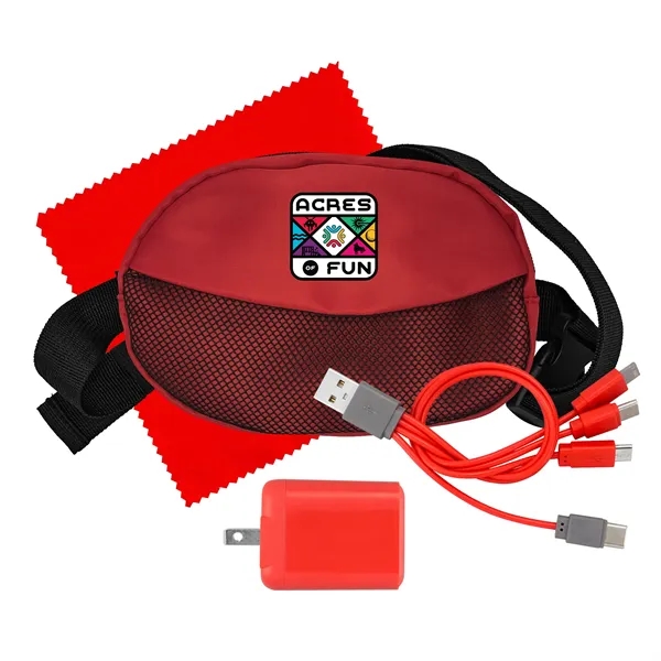 Sporty Fast Charger, Cable & Cloth Fanny Pack Set... from ASI 30208 A P Specialties / AP Specialties