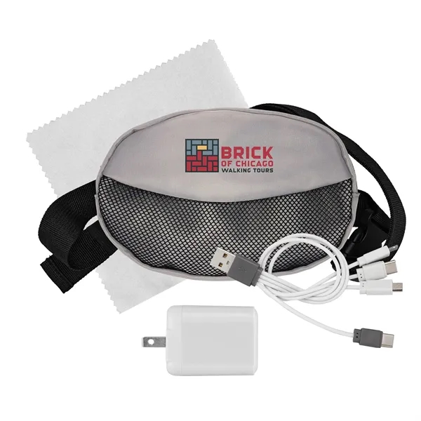Sporty Fast Charger, Cable & Cloth Fanny Pack Set... from ASI 30208 A P Specialties / AP Specialties