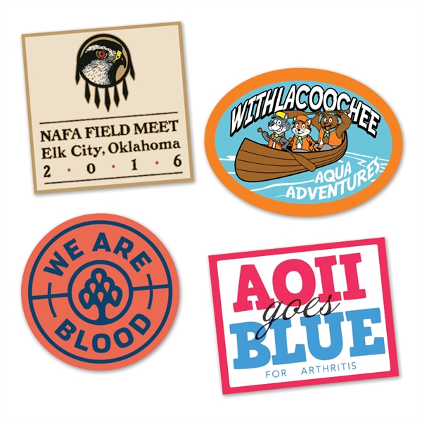 4 mil thick glossy vinyl sticker in wide range of custom... from ASI 62088 IDProductsource