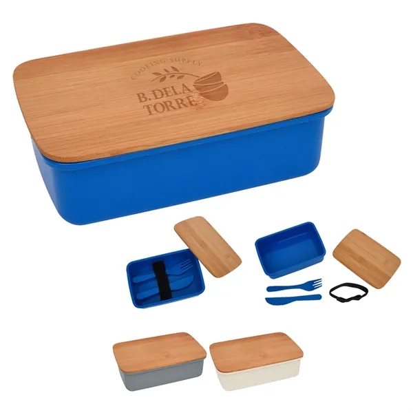 Lunch set with bamboo lid for taking your food to school... from ASI 61125 Hit Promotional Products / Hit®