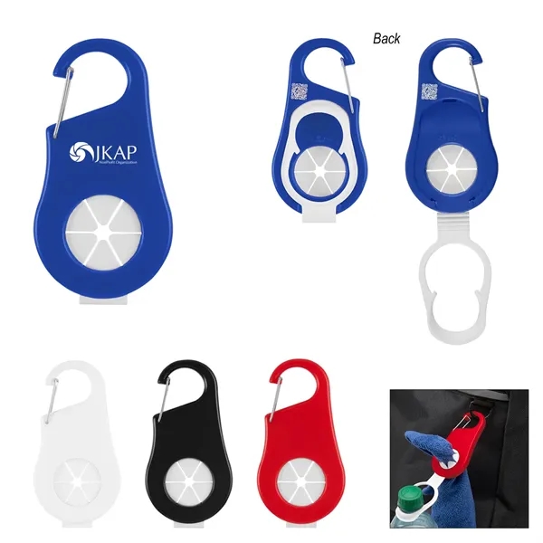Carabiner with towel holder and water bottle holder.... from ASI 61125 Hit Promotional Products / Hit®