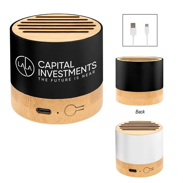 Wireless speaker made with bamboo and recycled aluminum.... from ASI 61125 Hit Promotional Products / Hit®