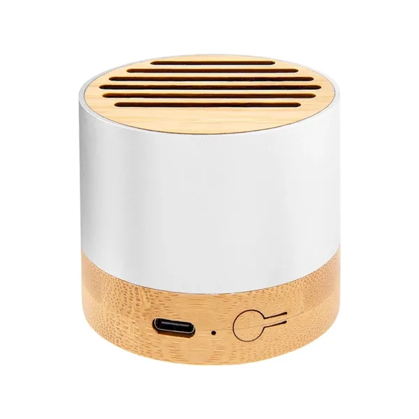 Wireless speaker made with bamboo and recycled aluminum.... from ASI 61125 Hit Promotional Products / Hit®