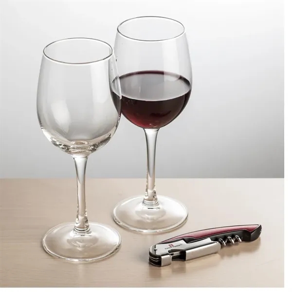 Giftset includes 2 Connoisseur Stemmed wine glasses and Swiss Force® Impressive... from ASI 84592 St Regis Group