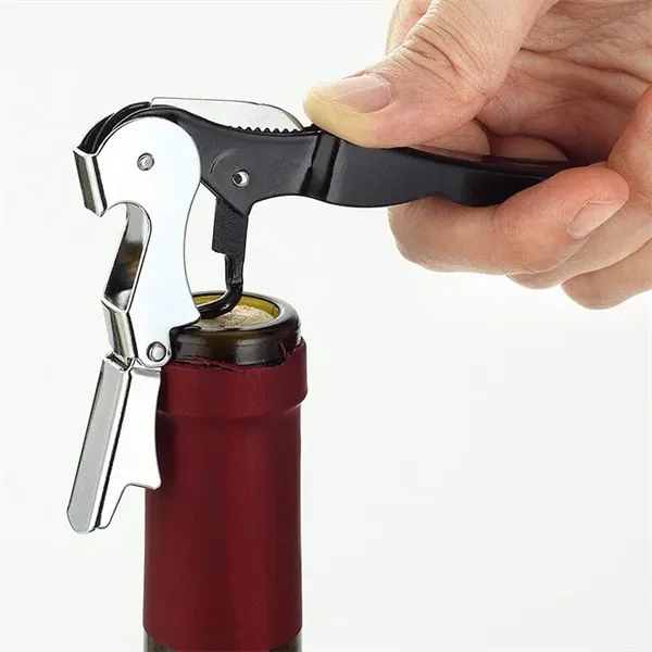 Classic wine opener with matte finish metal body with stainless steel... from ASI 63776 KTI Networks Inc