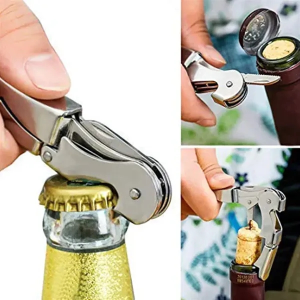Classic wine opener with matte finish metal body with stainless steel... from ASI 63776 KTI Networks Inc