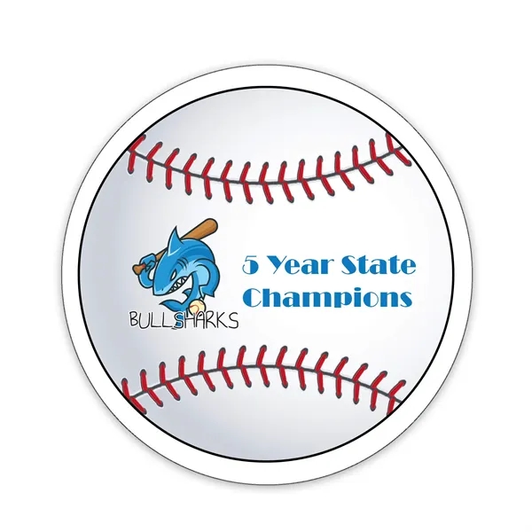 3"H x 3"W 20 mil Baseball shaped magnet that's made in... from ASI 54040 Fey Promo / Magna-Tel by Fey