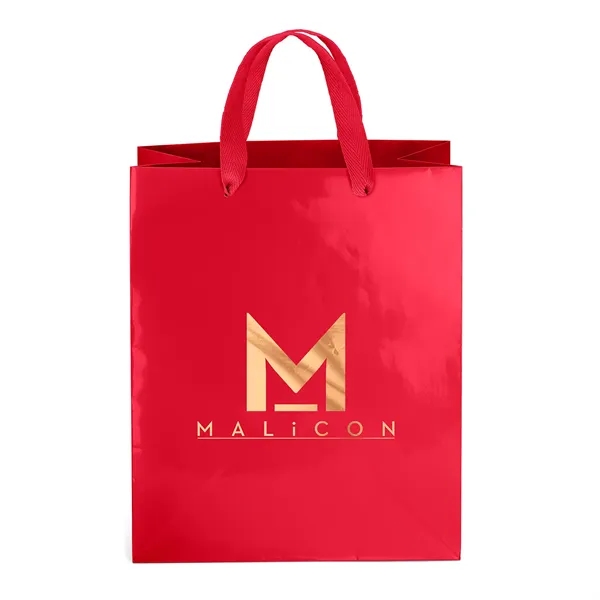 Premium-weight gloss-laminated Eurotote with 14" long woven handles and reinforced fold-over... from ASI 37940 Bag Makers Inc