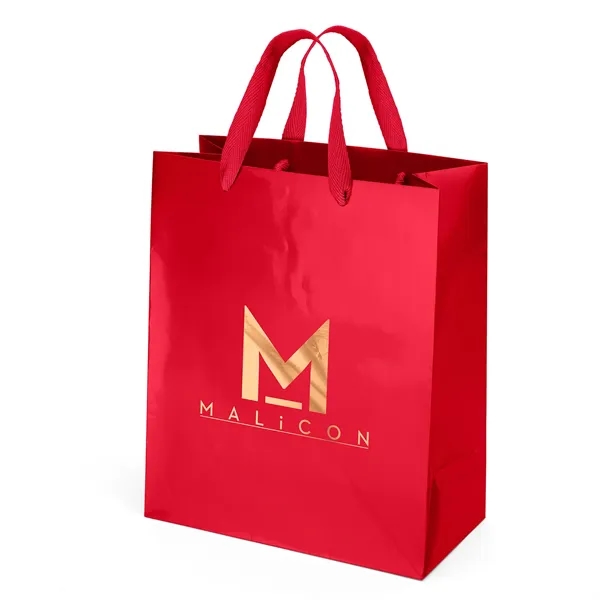 Premium-weight gloss-laminated Eurotote with 14" long woven handles and reinforced fold-over... from ASI 37940 Bag Makers Inc