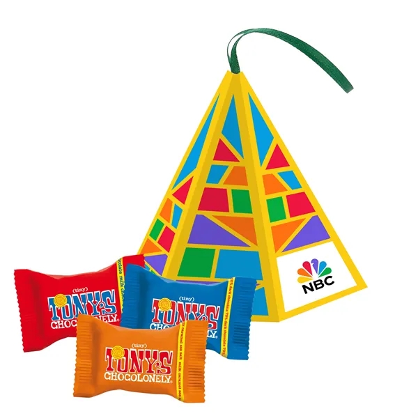 Tiny Tony's Chocolonely® Ornament; includes a variety of chocolate flavors.... from ASI 71685 Midnite Snax®
