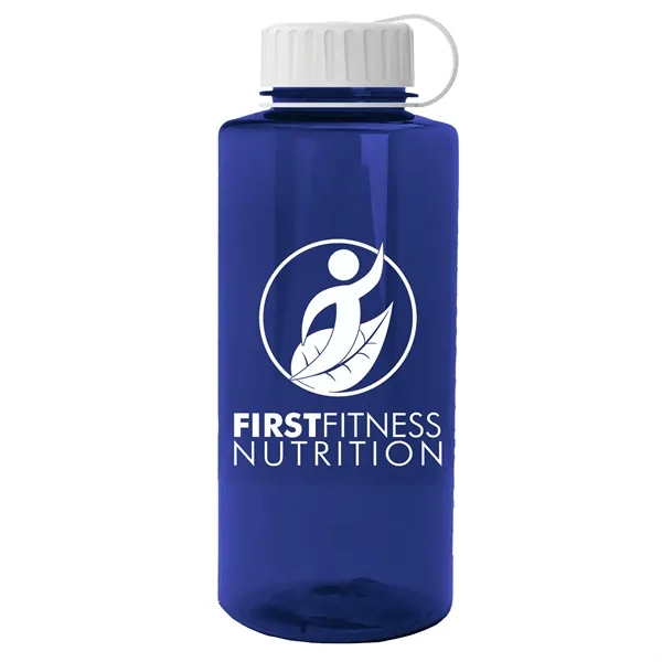 The Mountaineer 36 oz. Transparent Bottle with Tethered lid. Molded with... from ASI 55990 Garyline