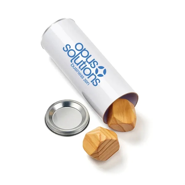 3" x 8 3/4" gift tube filled with five assorted wooden... from ASI 63549 Jornik Manufacturing Corp / Jornik