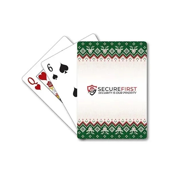 Playing cards with Ugly Christmas Sweater Back Design... from ASI 56080 Playing Cards On Demand