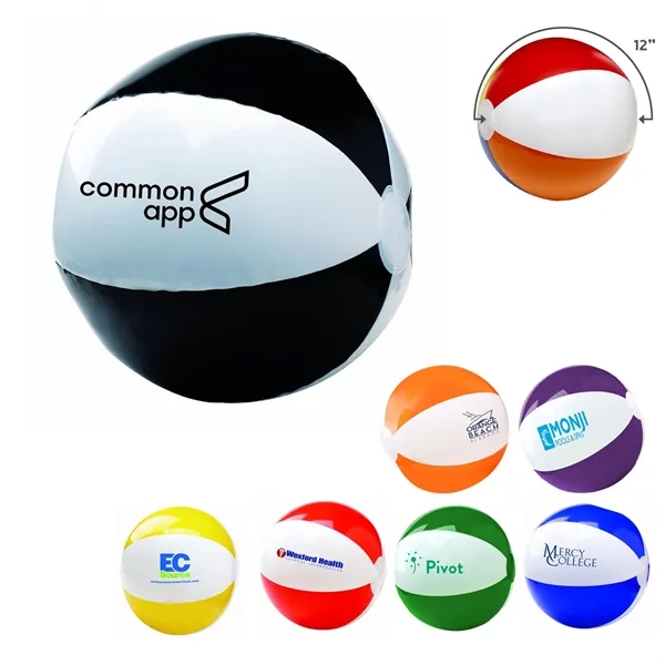 12" inflatable beach ball with two-tone design.... from ASI 63549 Jornik Manufacturing Corp / Jornik