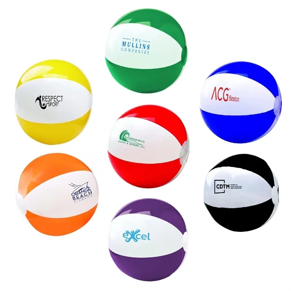 12" inflatable beach ball with two-tone design.... from ASI 63549 Jornik Manufacturing Corp / Jornik
