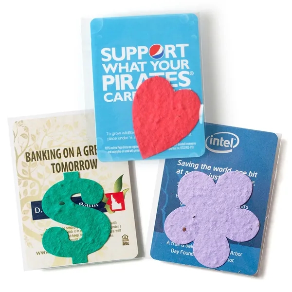 Gift pack features a recycled info card and plantable piece of... from ASI 40646 Bloomin Promotions / Bloomin' Promotions™